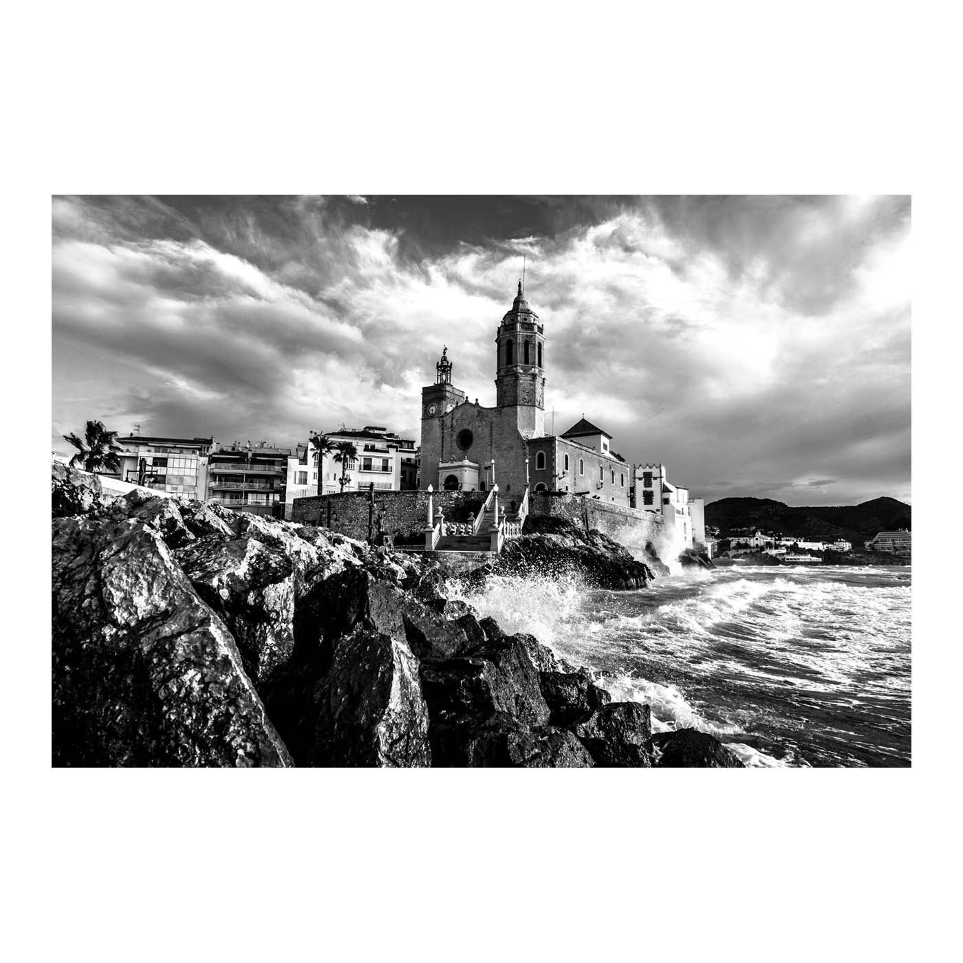 Photo in Black and white of Sitges Church
